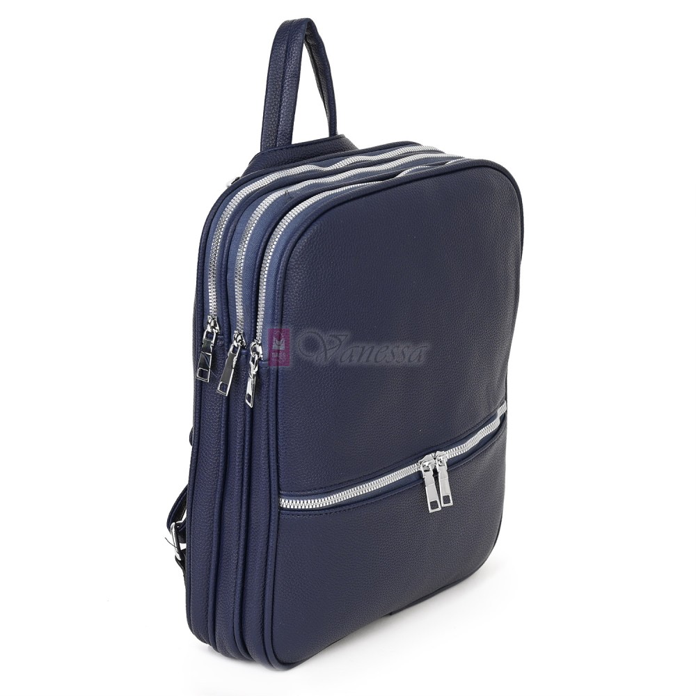  Дамска раница от висококачествена еко кожа в тъмносин цвят. Код: 89548